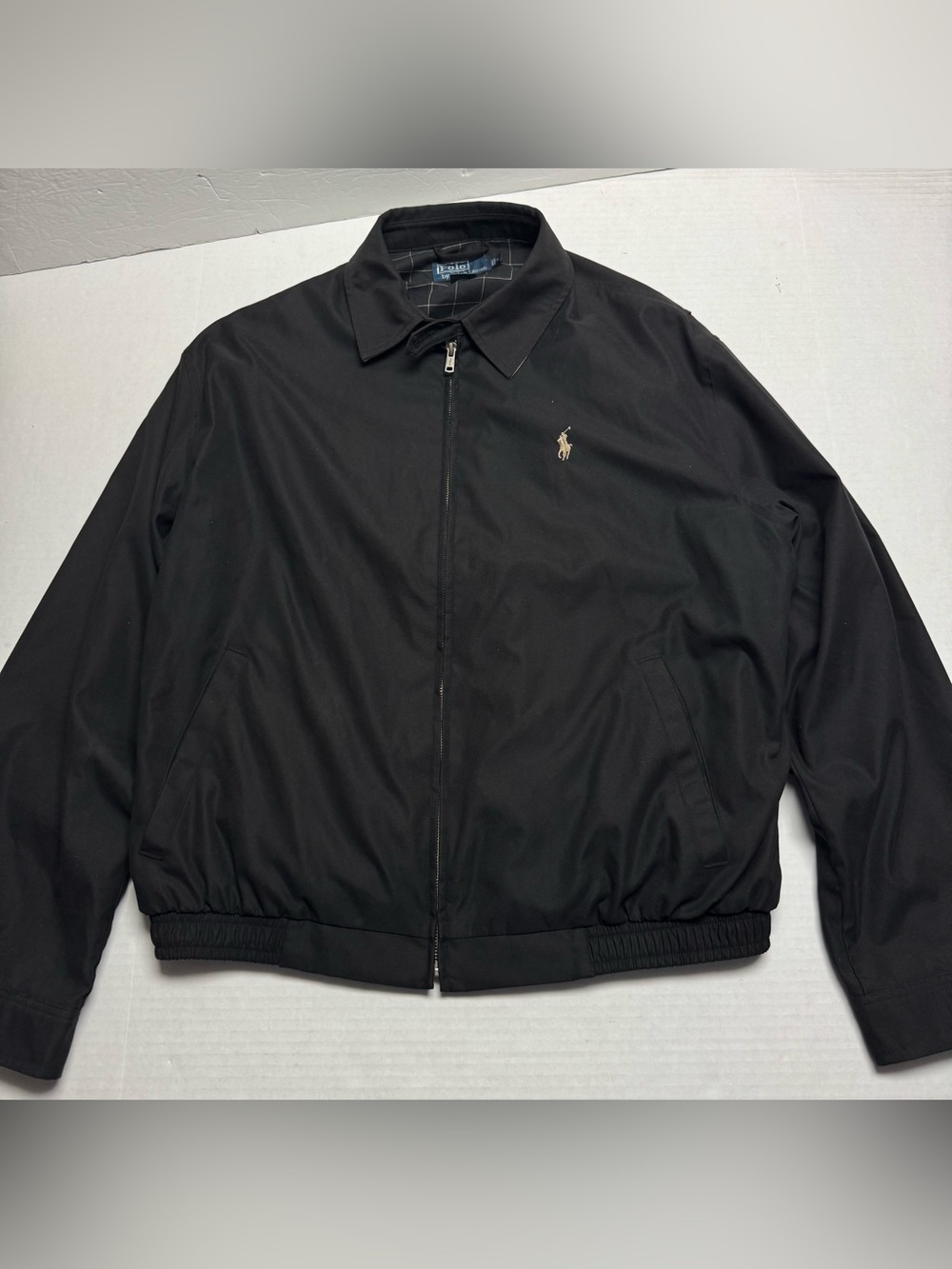 Vintage Polo Ralph Lauren Black  Harrington/Bomber Style Bi Swing Jacket Size: L